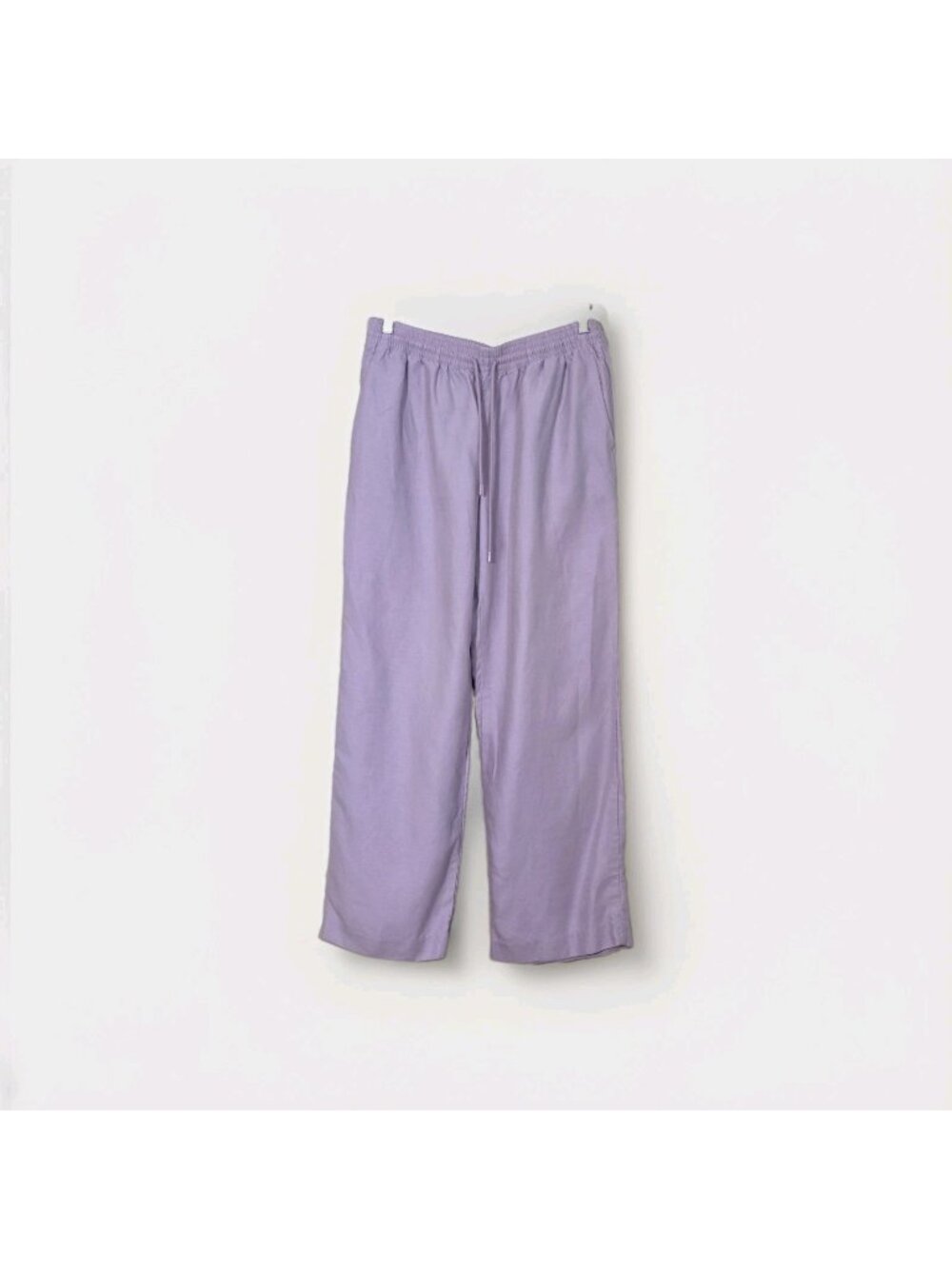 Aritzia Wifred CruiseLinen Thesis Pants L Lavender Drawstring Pockets Minimalist